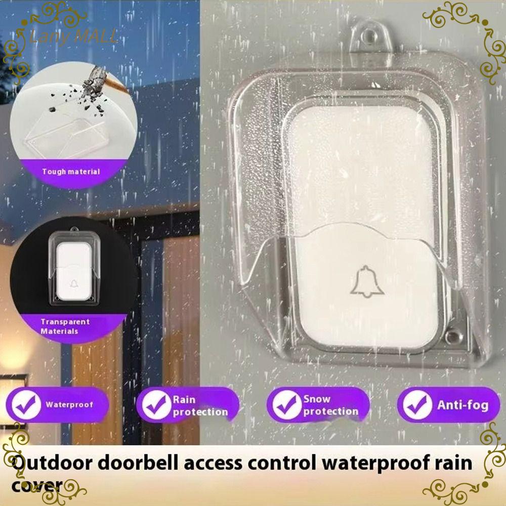 LANY MALL 1 Set Phổ quát Vỏ bảo vệ nút chuông cửa Chống mưa Trong suốt Bảo vệ chống bắn nước cho chuông cửa Di động Không dây Vỏ chuông cửa Nhà ngoài trời