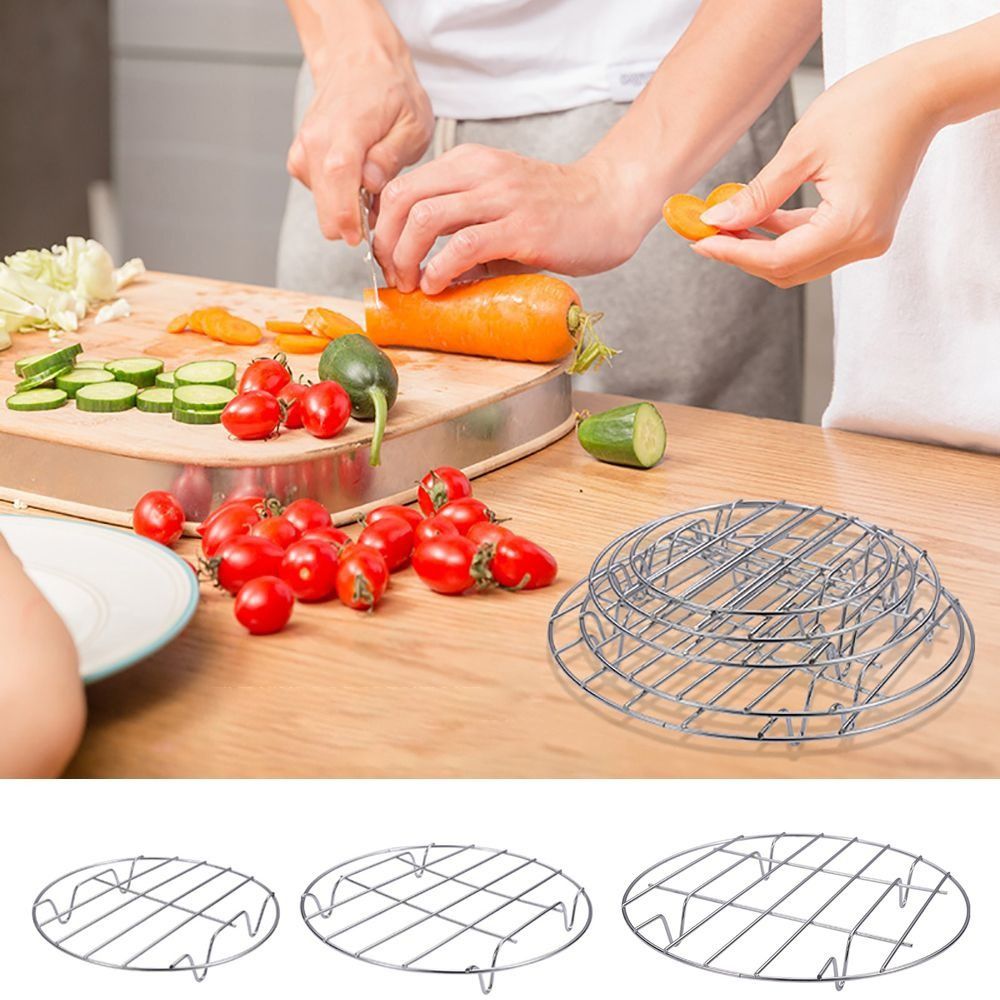 PREDI Lưới giá hấp nhà bếp Bếp chiên không khí Chân đế Bộ đồ ăn Thép không gỉ 304 Đế nồi nướng Bền Dụng cụ nấu ăn nhà bếp Giá hấp