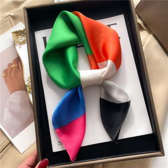 Phụ nữ mới của khăn in cổ áo lông giả lụa khăn choàng khăn quàng vuông phụ nữ Khăn trùm đầu khăn choàng WJ70FZS-44