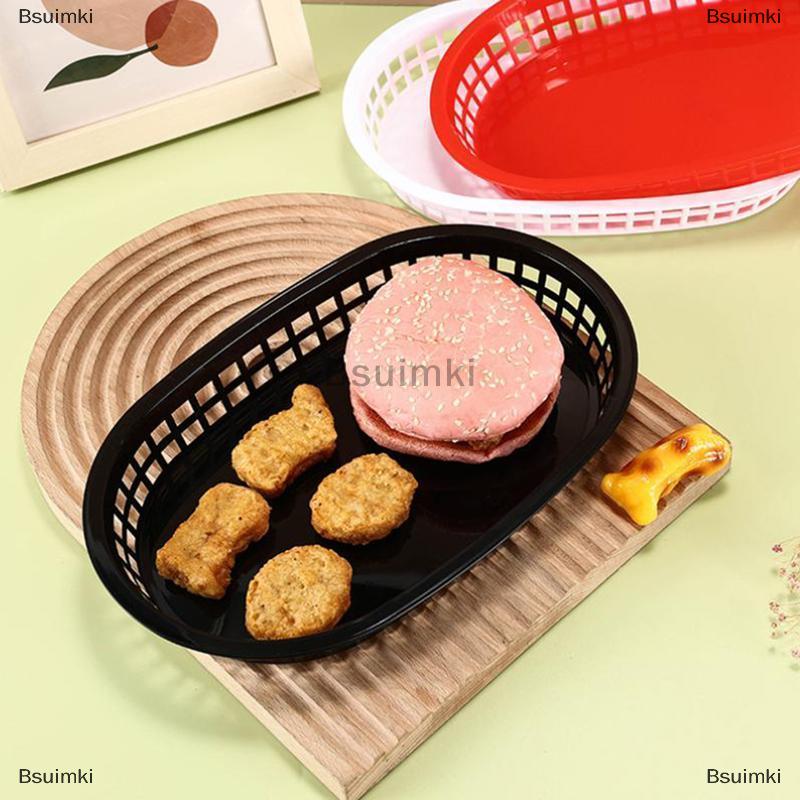 [COD] Bsuimki Thức ăn nhanh giỏ, nhựa phục vụ Khay cho Deli gà bánh mì kẹp thịt bánh mì khoai tây chiên-foodservice nhà hàng Nguồn cung cấp