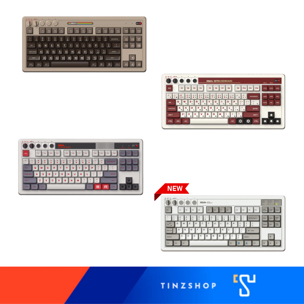 8Bitdo Retro Mechanical Keyboard 85Ha Bluetooth Usb-C Gaming Keyboard Gaming Keyboard - ยี่ห้อ 8BitDo ราคา 2,850 บาท*ส่งฟรี
