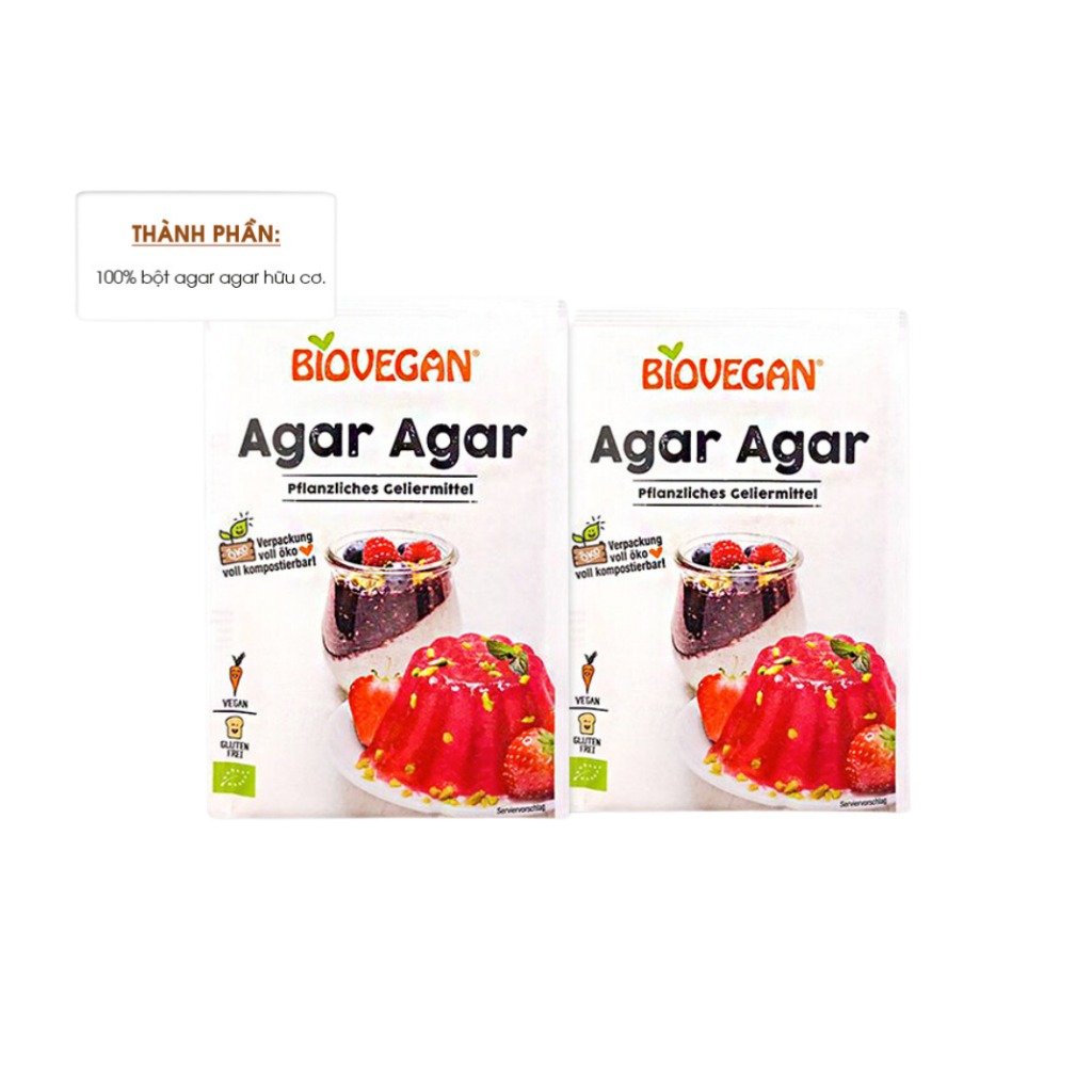 Bột rau câu hữu cơ Agar-Agar Biovegan 30g