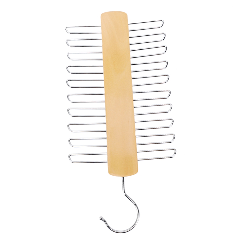 Store 20 Bar Wooden Tie Hanger - & Belt Rack Organiser