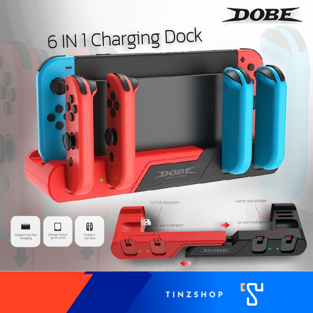 Dobe Tns-0122 6 in 1 Charging Dock for Nintendo Switch (6 in 1 Charging Dock) ราคา 389 บาท*ส่งฟรี