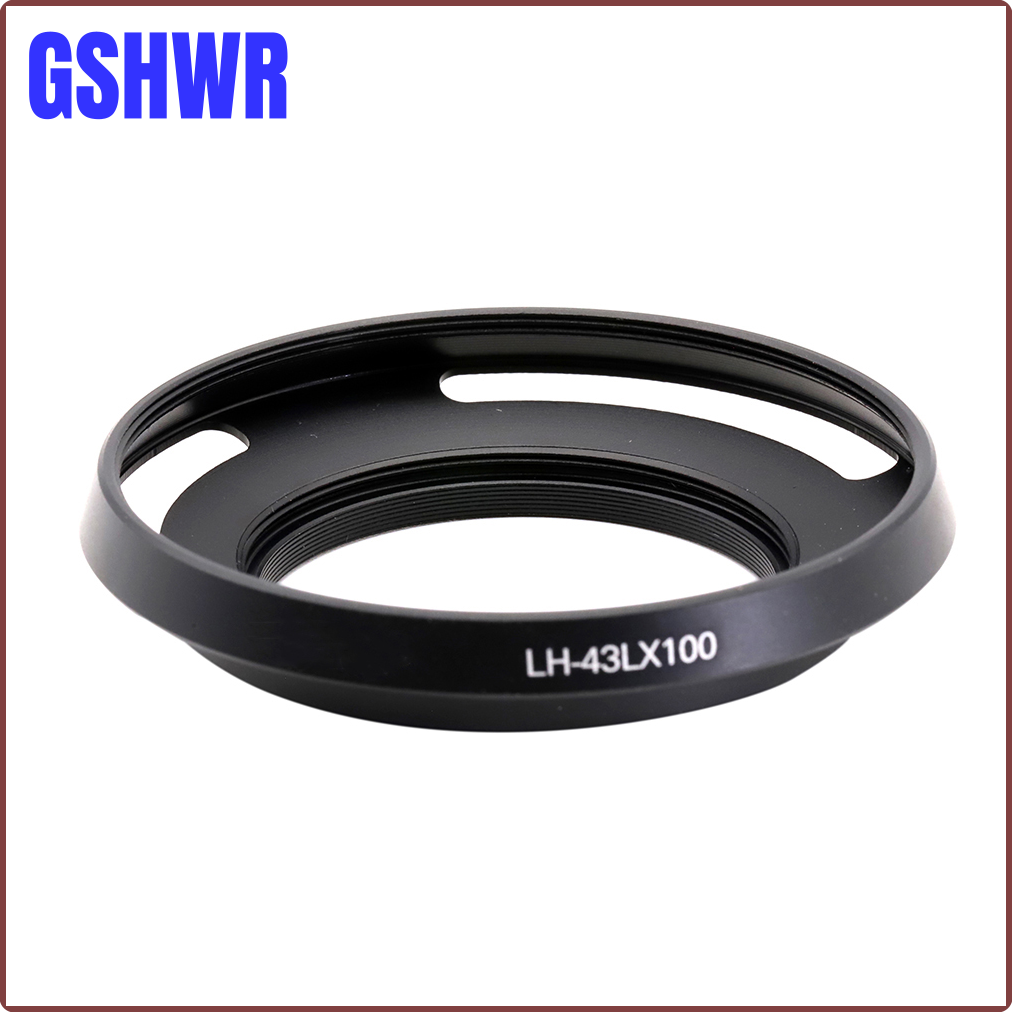 Gshwr LH-43LX100 ống kính kim loại mui xe cho Panasonic Lumix DMC-LX100 &amp; Leica D-LUX (loại 109) Máy Ảnh Màu Đen/Bạc oykgf