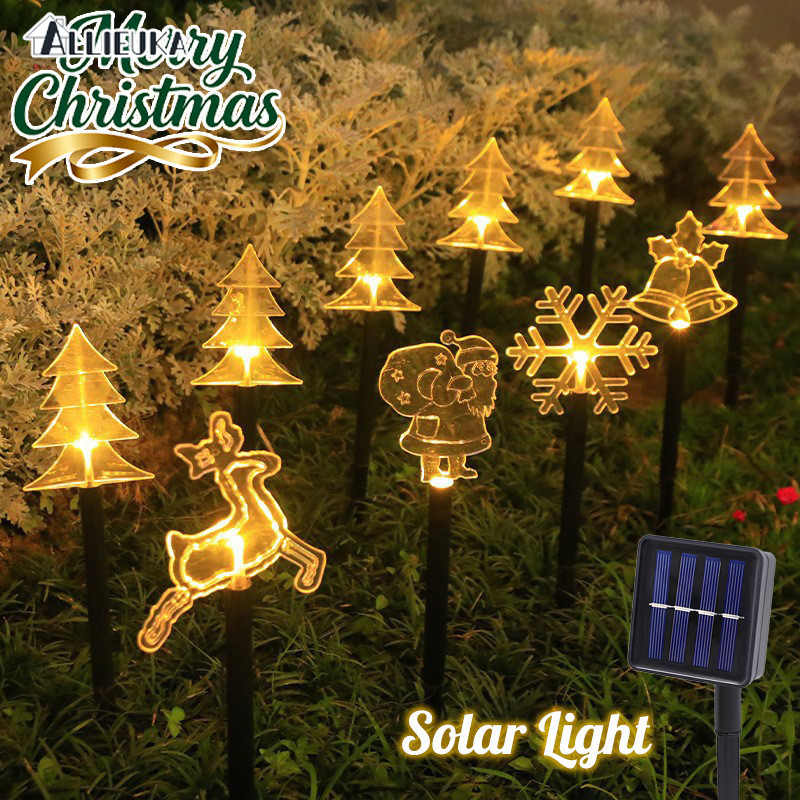 Allieuka ไฟโซล่าเซลล์ LED กันน้ำ IP65 สำหรับตกแต่งสวนสนามกลางแจ้ง ต้นคริสต์มาส เกล็ดหิมะ ราคา 249 บาท*ส่งฟรี