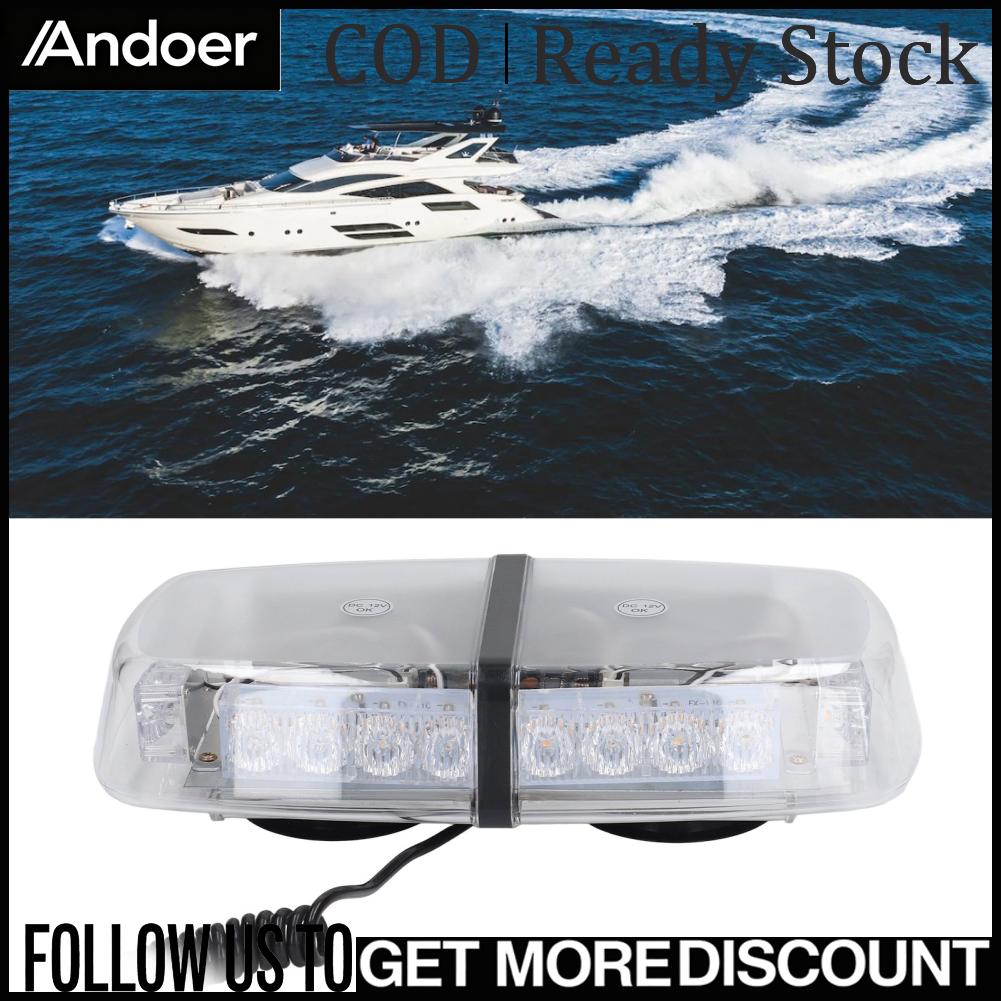 Andoer Strobe Light ติดตั้งง่ายกว้างความสว่างสูง IP66 กันน้ำ DC 12V ฐานแม่เหล็กไฟเตือนแฟลชสำหรับเรือยอชท์ ราคา 3,483 บาท*ส่งฟรี