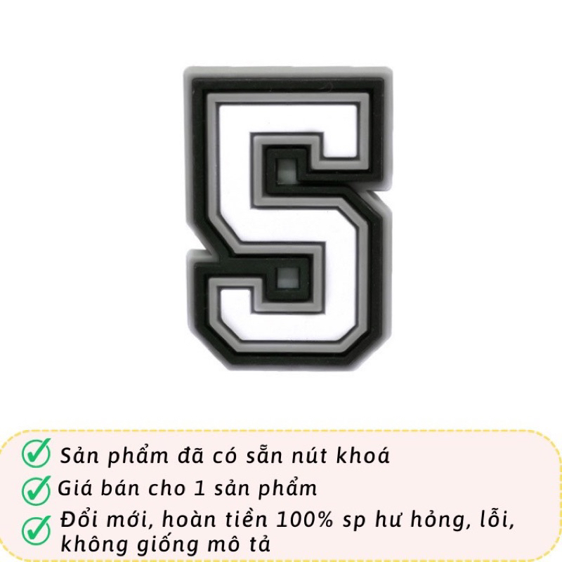 JIBBITZ,STICKER,CHARM CHỮ CÁI - SỐ gắn dép sục,dép cá sấu - 8