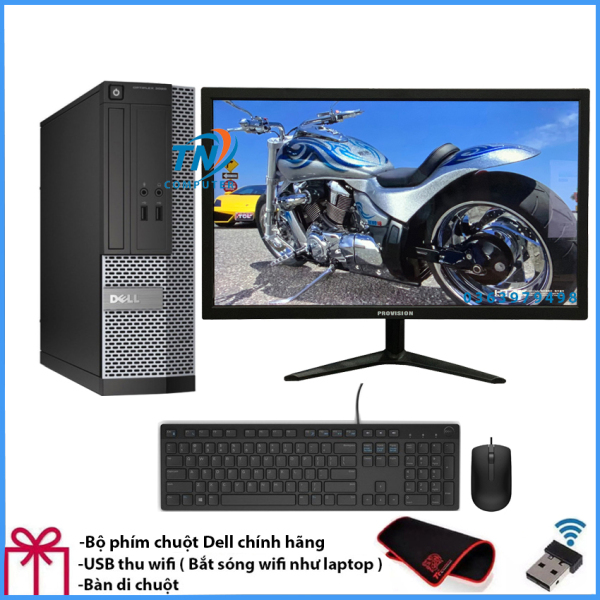 Bộ Máy Tính Để Bàn, Bộ Máy Tính Văn Phòng DELL i7 4770 Ram 8GB SSD 240GB và Màn Hình Máy Tính 19 inch, 20 inch, 22 inch, 24 inch Full HD. Tặng Kèm Bàn Phím, Chuột DELL Chính Hãng, Usb Wifi Và Bàn Di Chuột.Hàng Nhập Khẩu - Bảo Hành 12 Tháng