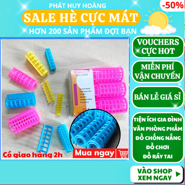 Lô 6 dụng cụ cuốn tóc uốn tóc phổ thông không xài điện xài nhiệt giá rẻ, hiệu quả ✓ uốn tóc mái ✓ uốn tóc không nhiệt ✓ uốn tóc gợn sóng ✓ uốn tóc xoăn ✓ uốn tóc mini  ✓ Phát Huy Hoàng