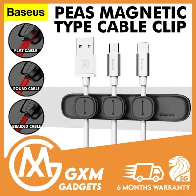 Baseus Peas Cable Clip Magnetic Desktop Cable Organizer USB Charger Line Holder Home Car Cable Clip Wire Organiser