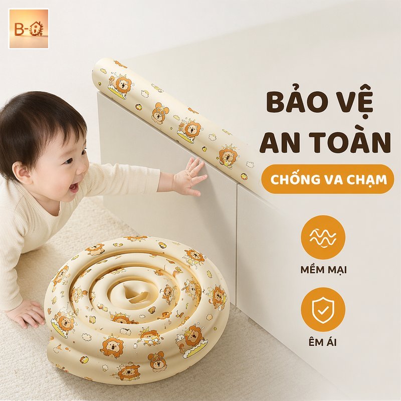 B-HQ Dải đệm chống va chạm cạnh bàn ghế NBR mềm đàn hồi cao tự dán chắc chắn hình mây dùng cho nhà ở