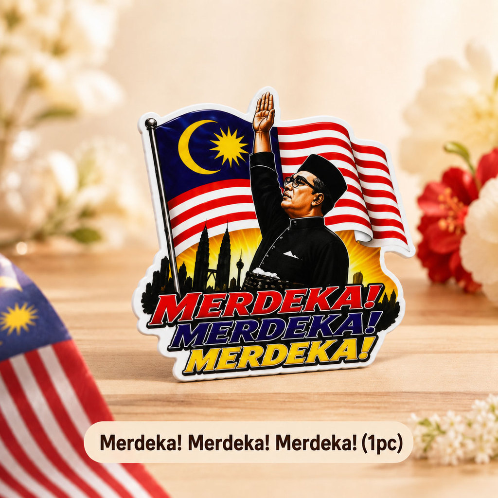VCR Magnet Fridge Merdeka Malaysia Hiasan Peti Ais Patriotik Cenderahati Comel Untuk Guru Murid Event Goodie Bag