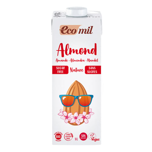 Sữa hạnh nhân không đường Ecomil 1l
