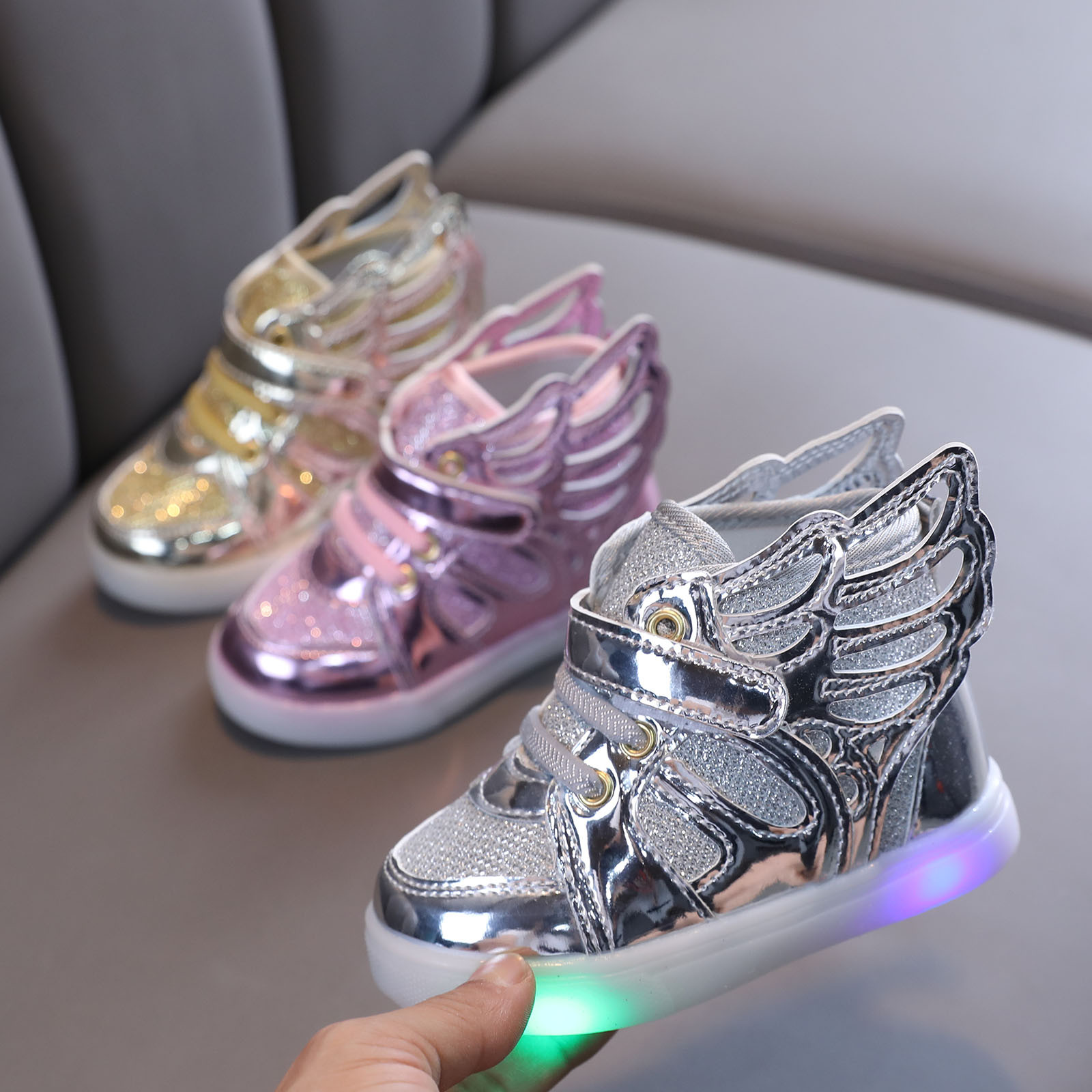 Work Rite Kids Shoes Girls Sport Children Light Luminous Led Baby Shoes