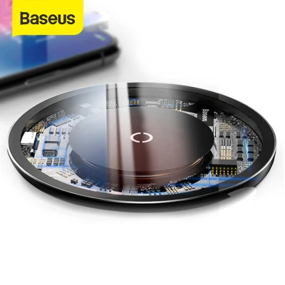 Baseus 10W Qi Wireless Charger for iPhone 13 Pro Max 12 XS /XR/ XS Max /X /8 Visible Fast Wireless Charging pad for Samsung S10 /S9/S9+ S8 Note 9 9+ 8 Xiaomi Huawei