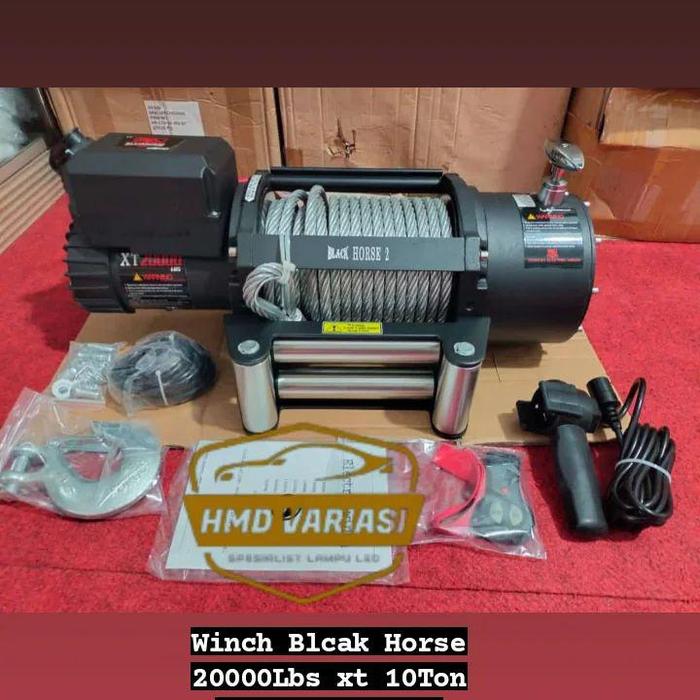 WINCH BLCAK HORSE GEN2 20.000LBS 12 SAMPI 24VOLT TALI SELING BAJA - BY LARISAN Harga 14,220,000 rupiah*Gratis Ongkir