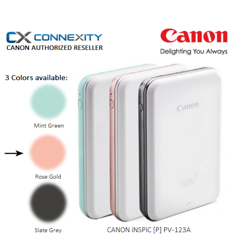 CANON iNSPiC [P] PV-123A l Canon l Pocket-Sized l Mini printer l ZINK technology l Bluetooth Connectivity l Mobile Printers l iNSPiC [P] l [PV-123A] Singapore