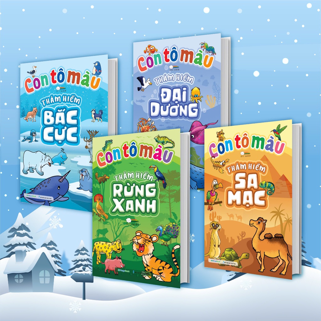 Sách - Combo 4 cuốn Con Tô Màu Thám Hiểm (96 Stickers)