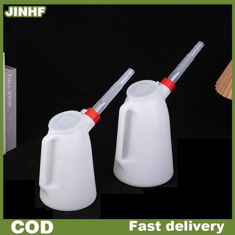 JINHF 1.2L 2L 3L 5L dầu đo Jug xăng có thể bình nhiên liệu với đổ linh hoạt cho ô tô nhà để xe dầu đo container
