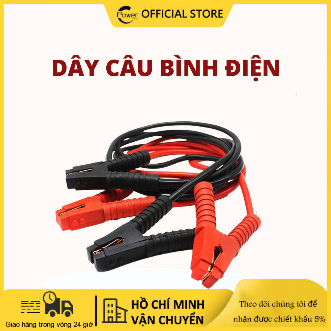 Dây câu bình ắc quy 1000a dài 2.5m lõi đồng có kẹp cách điện