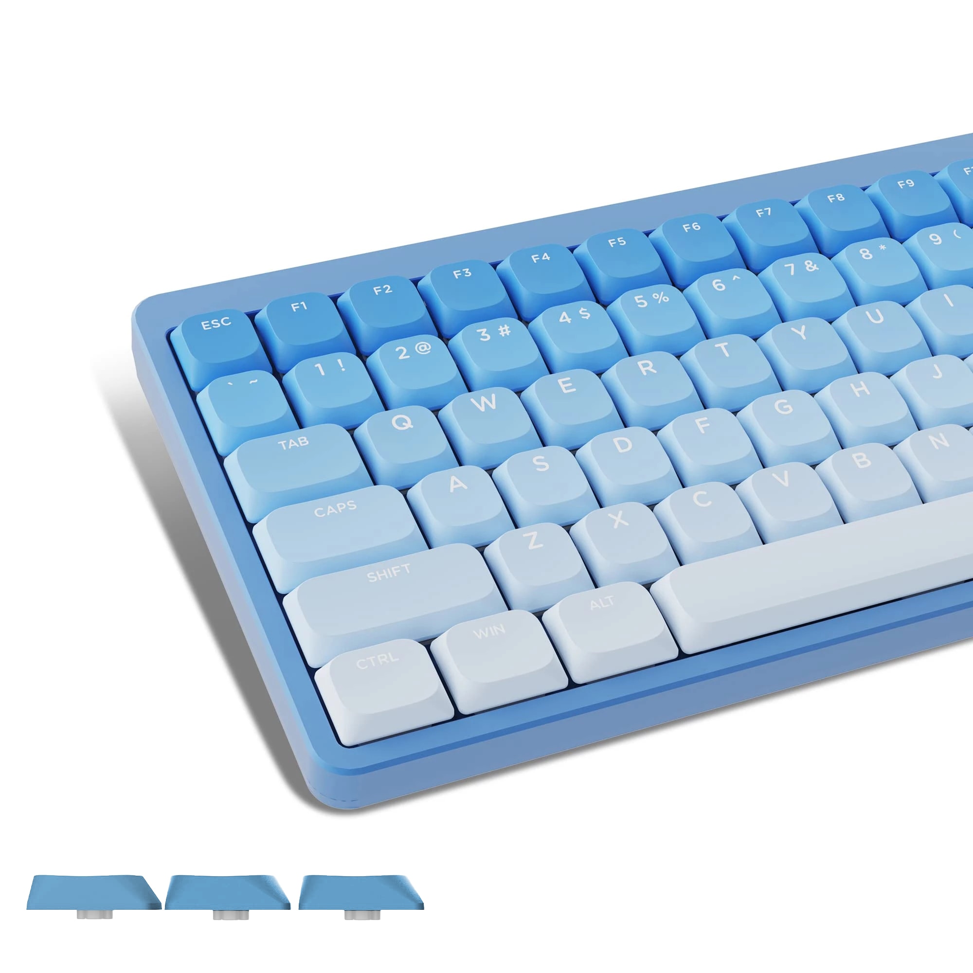 137 Key Low Profile Keycap Sky blue PBT Keycaps for Cherry Gateron MX Gaming Mechanical Keyboard with Work US and UK layout