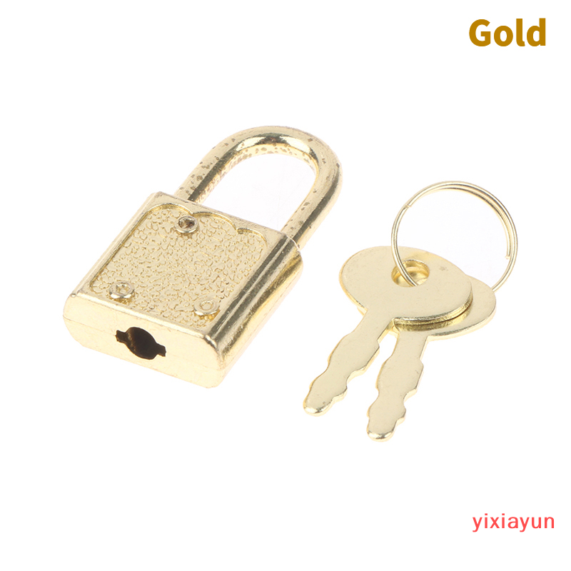 yixiayun 1 Bộ ổ khóa hình chữ nhật ổ khóa kim khí hành lý có khóa cho hộp trang sức Sách Nhật Ký