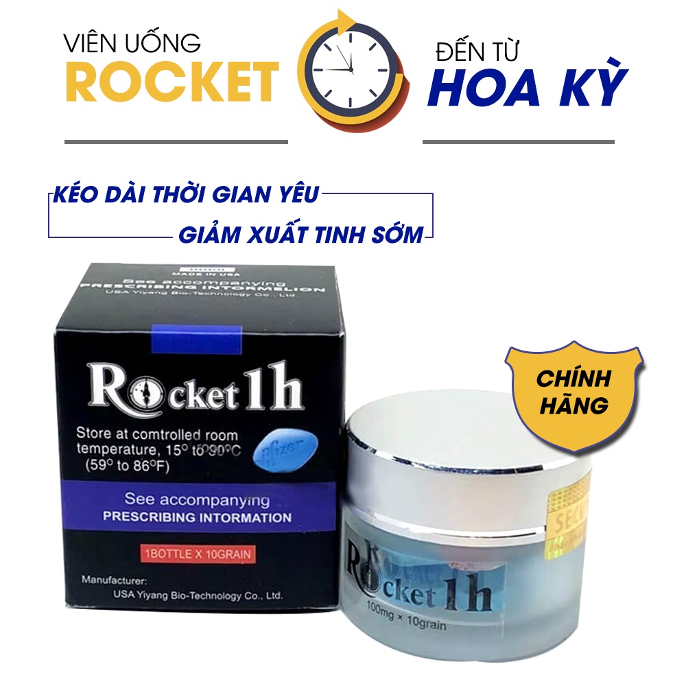 Rocket 1h hộp 10 viên | viên uống hỗ trợ sinh lý nam giới, tăng cường kỹ năng giường chiếu phái mạnh