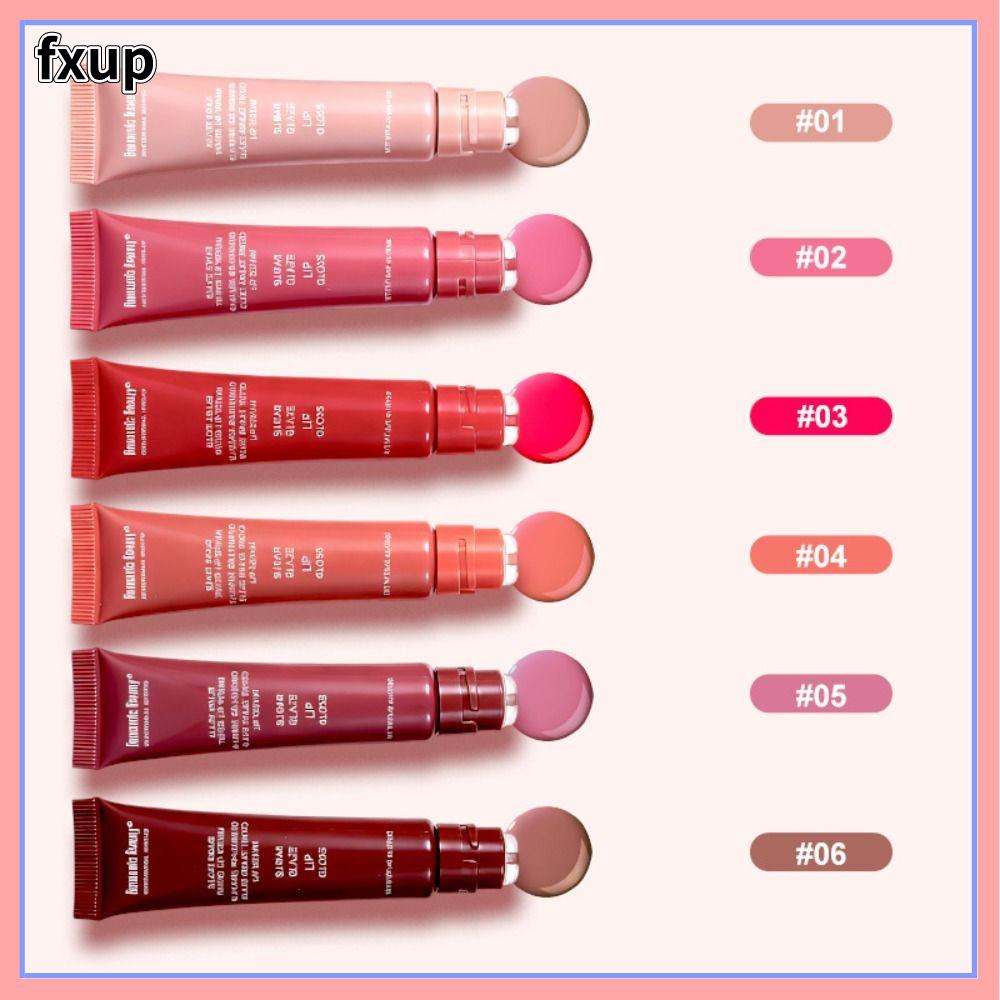 FXUP Bánh rán Son bóng Lấp lánh Đầy đặn bóng mượt Trang điểm môi Màu ngọc trai Dưỡng ẩm Son bóng 3D Hydra Trang điểm hàng ngày