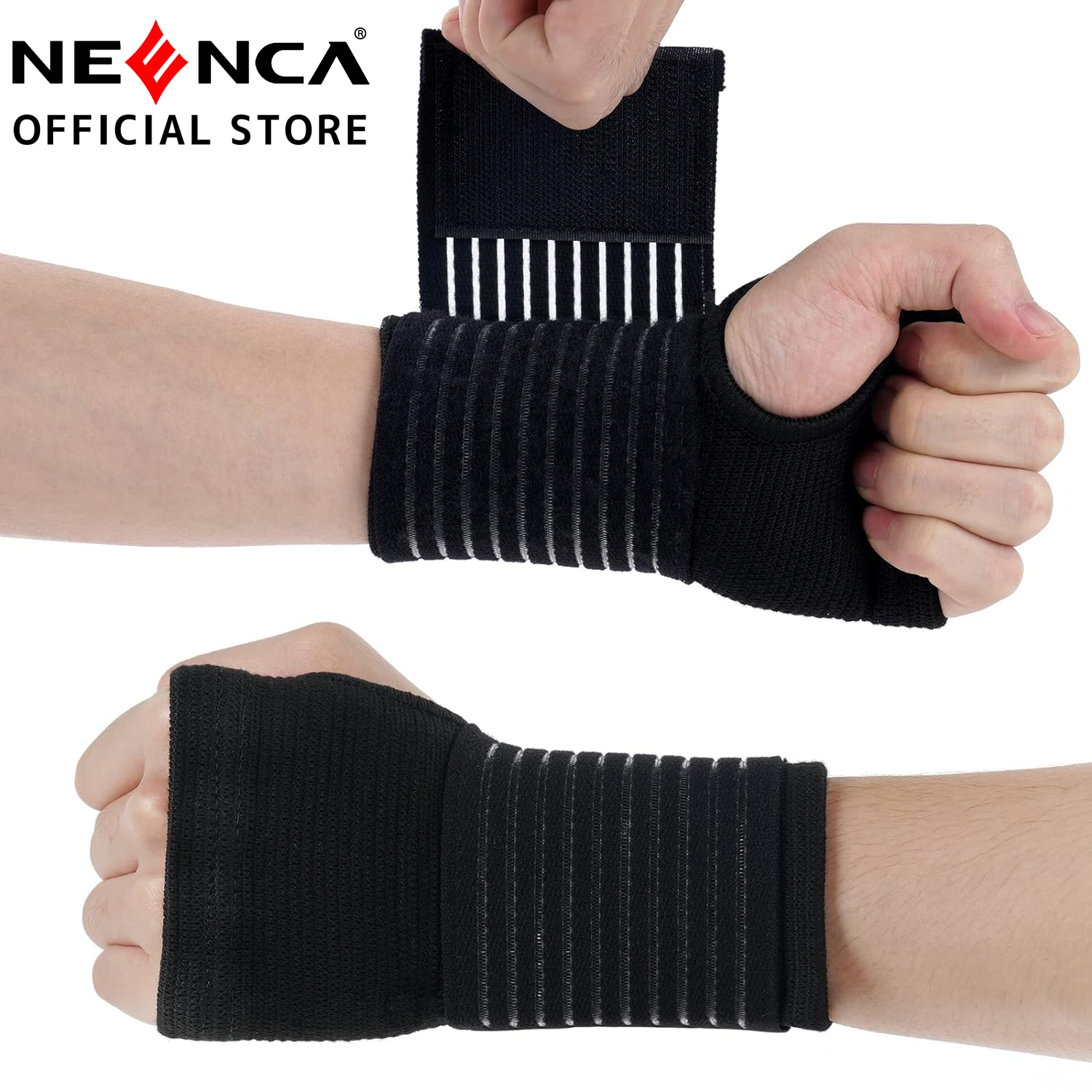 Neenca 2 gói băng đeo cổ tay, nén hỗ trợ cổ tay nẹp cho phụ nữ người đàn ông, dây đeo cổ tay có thể điều chỉnh nén kết thúc tốt đẹp phù hợp với Phải Trái tay cho tập thể dục, ống cổ tay viêm khớp, viêm gân, đau cổ tay