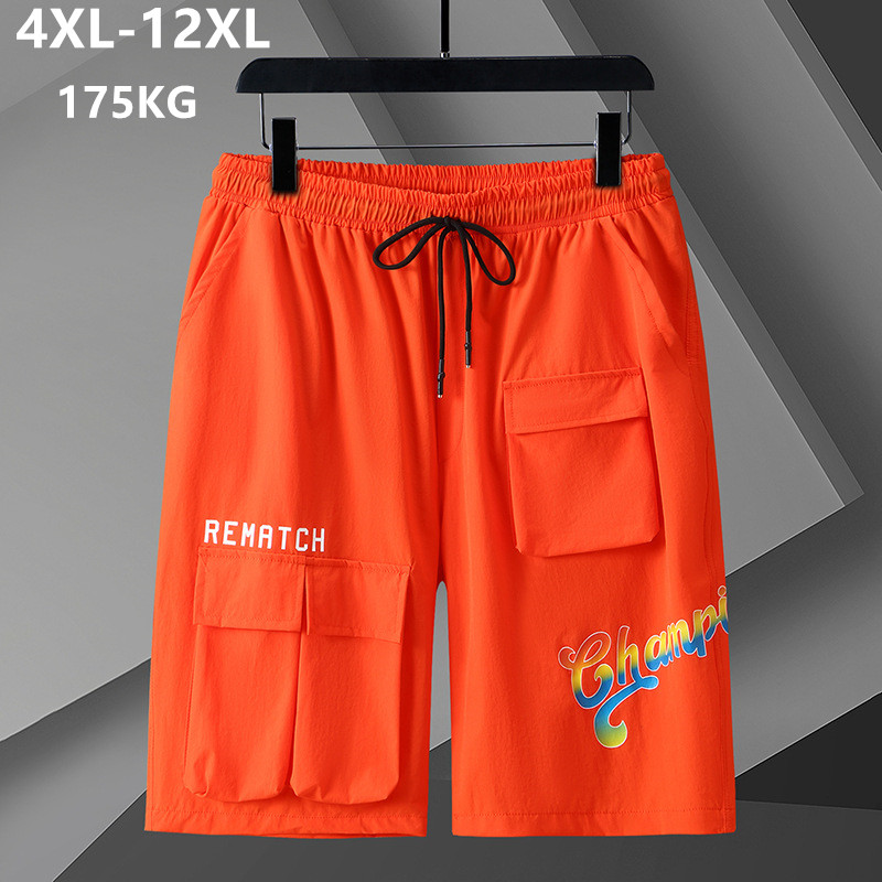 175Kg 12xl Phổ Biến Hàng Hóa Quần Short Người Đàn Ông Giản Dị Mùa Hè Lỏng Trẻ Cộng Với Kích Thước 10xl 8xl Túi Thời Trang Mỏng Chàng Trai Hip Hop Nửa Quần