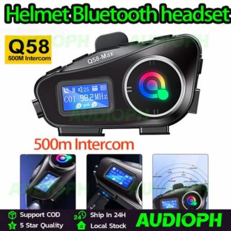 Q58 Bluetooth Motorcycle Helmet Intercom with LED and FM