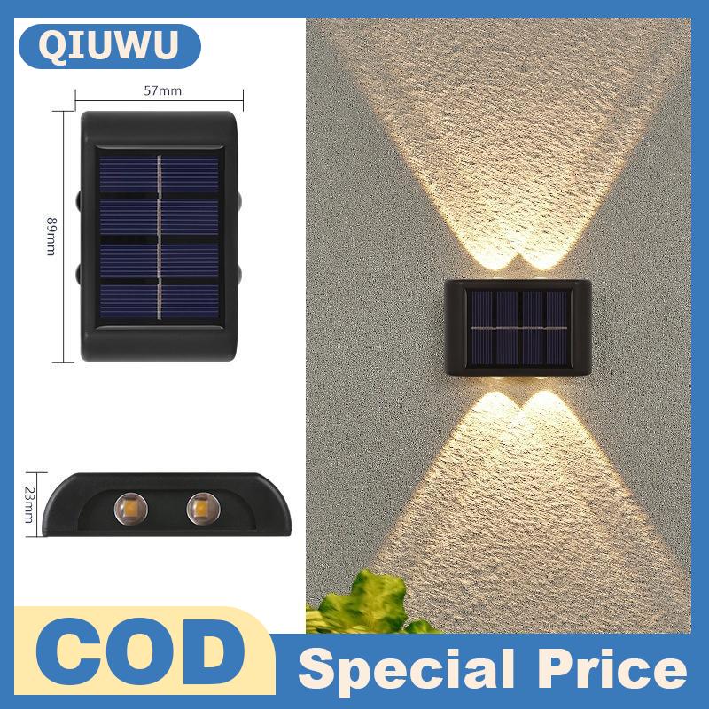 QIUWU Đèn LED TREO TƯỜNG chạy bằng năng lượng mặt trời không thấm nước không khí trang trí sân vườn không cần điện từ nhà