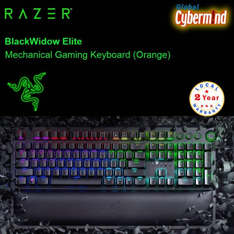 RAZER BLACKWIDOW ELITE Mechanical Gaming Keyboard ( Orange Switch, Tactile and Silent ) ( Brought to you by Cybermind ) Singapore