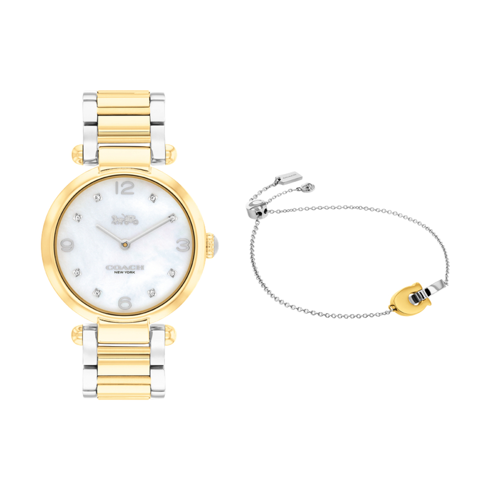 Coach CO14000100 นาฬิกาข้อมือผู้หญิง สีเงิน/ทอง 34mm พร้อมสร้อยข้อมือ ราคา 9,130 บาท*ส่งฟรี