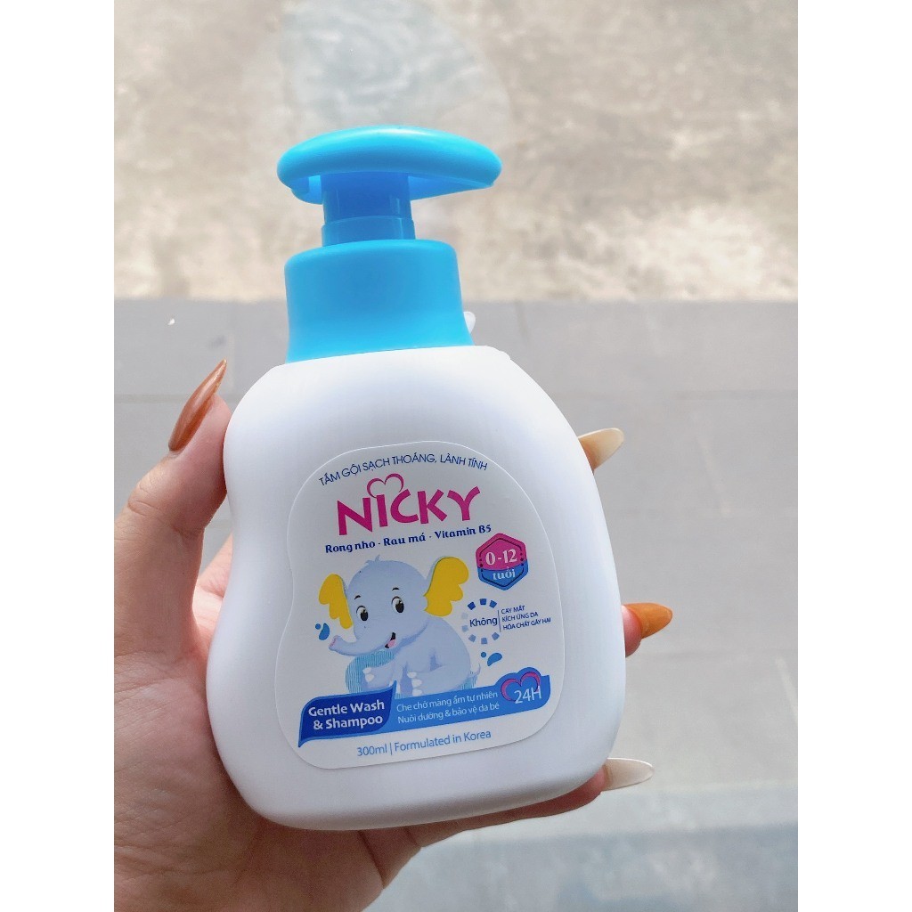 Tắm gội trẻ em Nicky lành tính mềm mượt 300ml