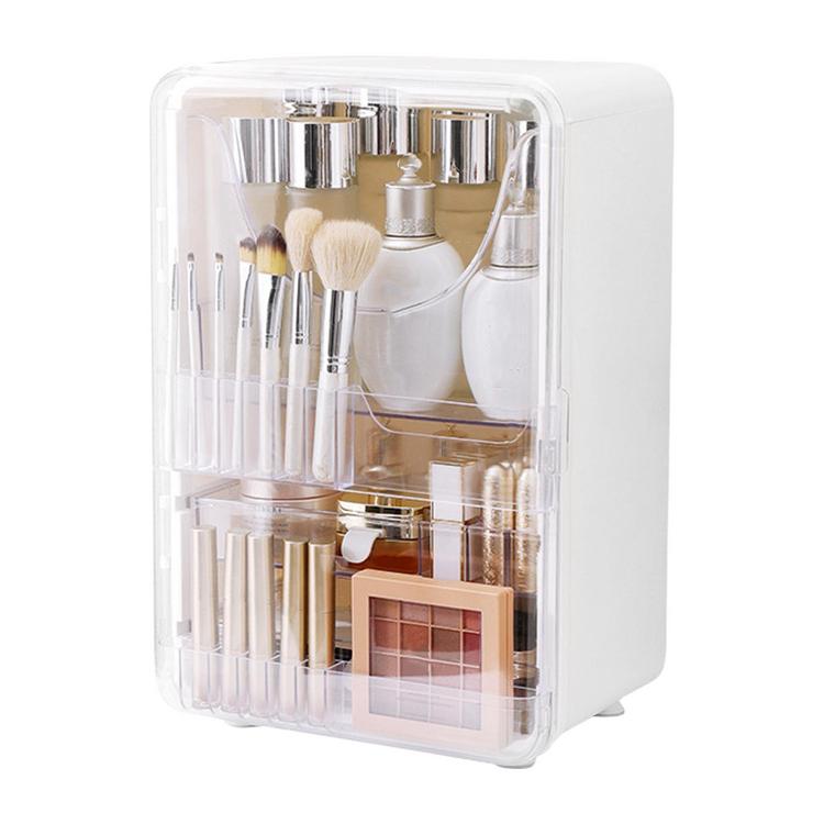 Cosmetics Skincare Organizers Double-Door Skincare Container with Visible Door Desktop Organization Supplies for Foundation Blush Cosmetic Brushes Lipstick Highlighter beneficial ราคา 1,808 บาท*ส่งฟรี