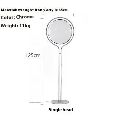 2024 Creative E27 Desk lamp LED Metal Chrome Light Living Room Ho Room White Acrylic Ball Lights Home Art Deco Art Floor lamp