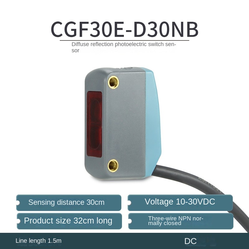 Cảm Biến Quang Điện CGF30E D30NB CNTD - tùy chọn Phản Xạ Khuếch Tán, 3 Dây Thường Mở, Đóng NPN/PNP, D30/T5/R1, Điều Khiển Tự Động Nhỏ Gọn
