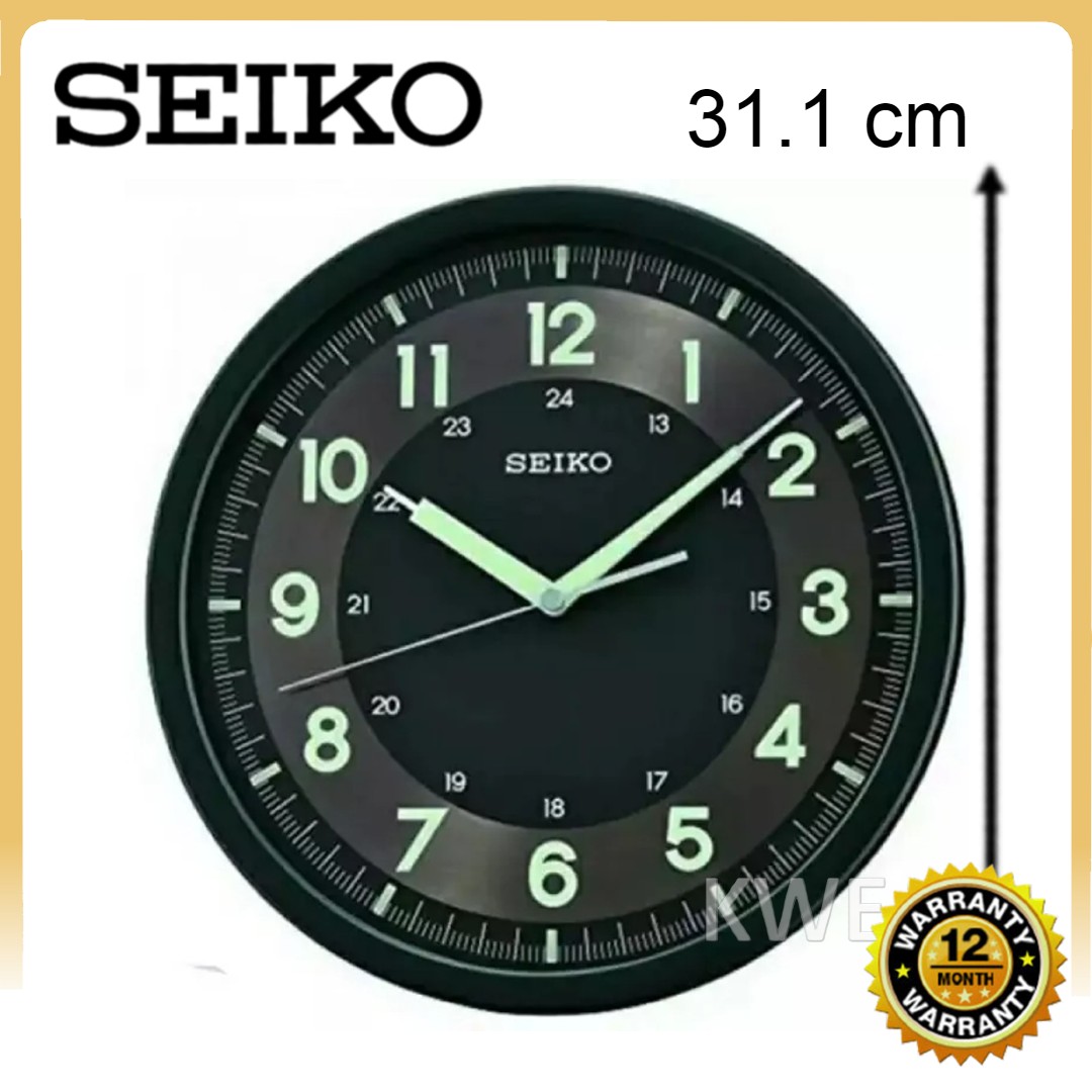 100% ORIGINAL SEIKO Quiet Sweep Lumibrite Glow Wall Clock QXA628 (QXA628K) [Jam Dinding Bercahaya]