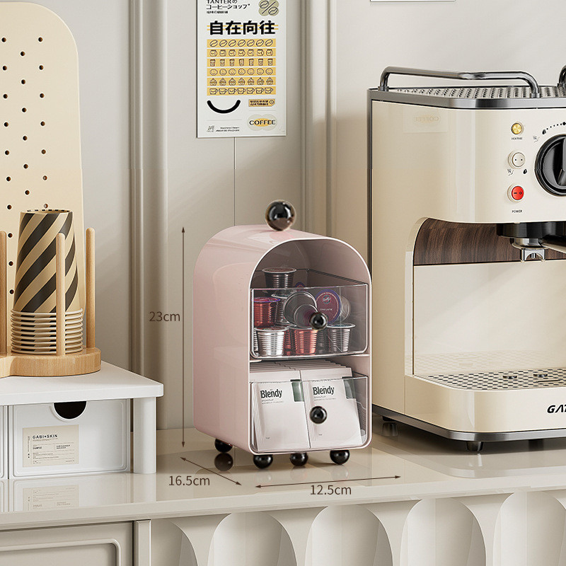 Z.Z Toy Store Storage Rack Drawer Organizer 2 Tier Removable Corner Shelf Coffee Capsule Tea Bag Tahan Lama Rumah Tangga