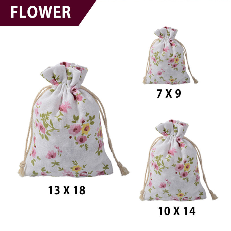 《 𝗘𝗖𝗢-𝗙𝗥𝗜𝗘𝗡𝗗𝗟𝗜𝗡𝗘𝗦𝗦 》 Cotton Linen Drawstring Pocket Bags Large Capacity Travel Mini Pouch Toys Jewelry Gift Bag 收纳束口袋