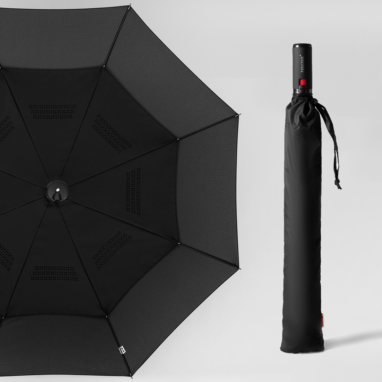 Parachase đảo ngược ô Windproof mạnh mẽ 8 xương sườn 2 Dù xếp tự động đóng hai lớp Ô đi mưa người đà