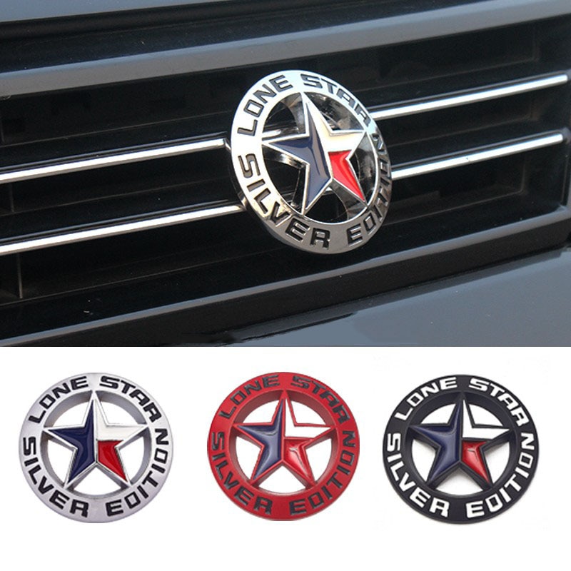 Universal Car Styling Sticker Front Hood Grill Emblem Badge LONE STAR for