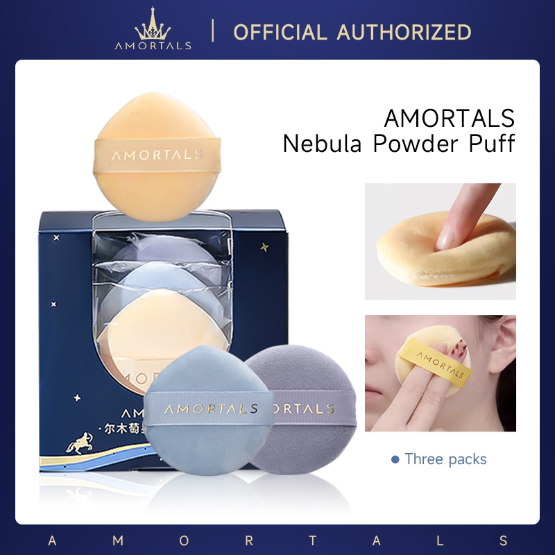 Set 2 mút trang điểm AMORTALS TMR mềm mịn chất liệu cotton cao cấp/ có đệm khí cực kỳ mềm dùng đánh phấn nền/phấn phủ