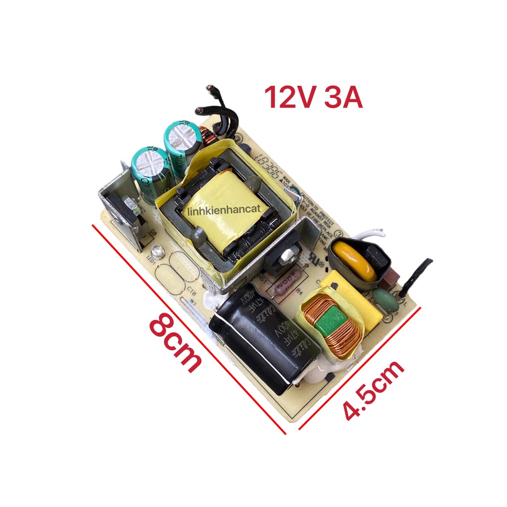 Nguồn 12v 3a không vỏ