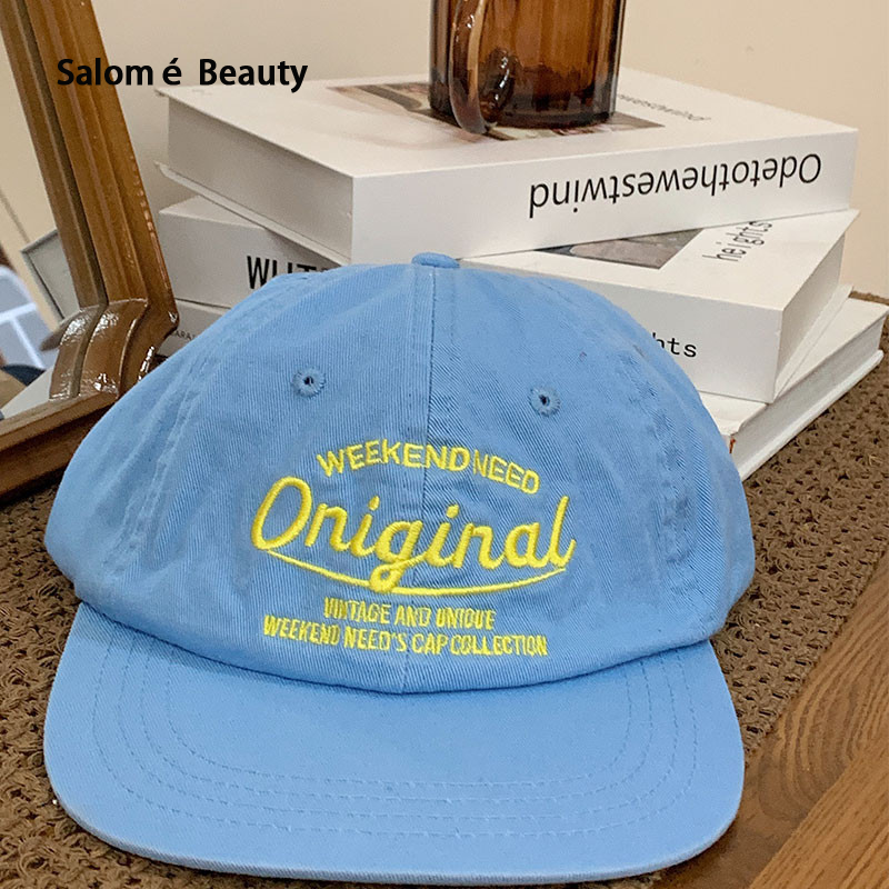 New Korean Street Boys and Girls' Riki Retro Baseball Hat Wide Edge Hip Hop Flat Edge Influencer Hat ราคา  153 บาท*ส่งฟรี