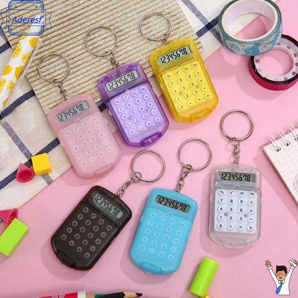 ADERESF Sáng Tạo Máy tính Hiển thị 8 chữ số Đa chức năng Văn phòng phẩm học sinh  Trọng lượng nhẹ Móc chìa khóa Văn phòng