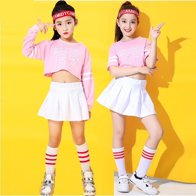 Trẻ Em quần áo hip hop Trẻ Em Cô Gái điệu nhảy đường phố Jazz Trang Phục xuân hè Tops Và Bộ váy Ballroom Dancewear trang phục sân khấu