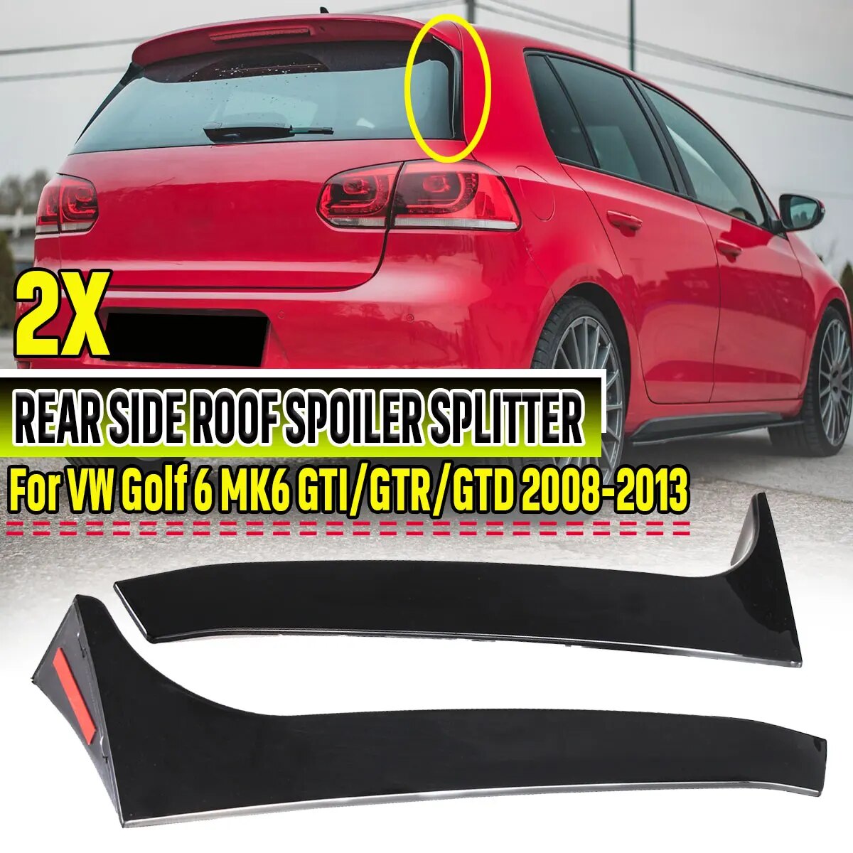 For VW Golf 7 Variant Wagen Car Rear Window Trim Trunk Spoiler Side Wing  Gloss Black Tail Wing Cover Splitter Tuning Accessories - AliExpress